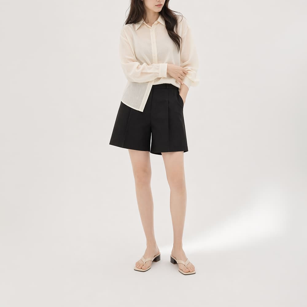 여름 시어 오간자 루즈핏 셔츠 블라우스 크림