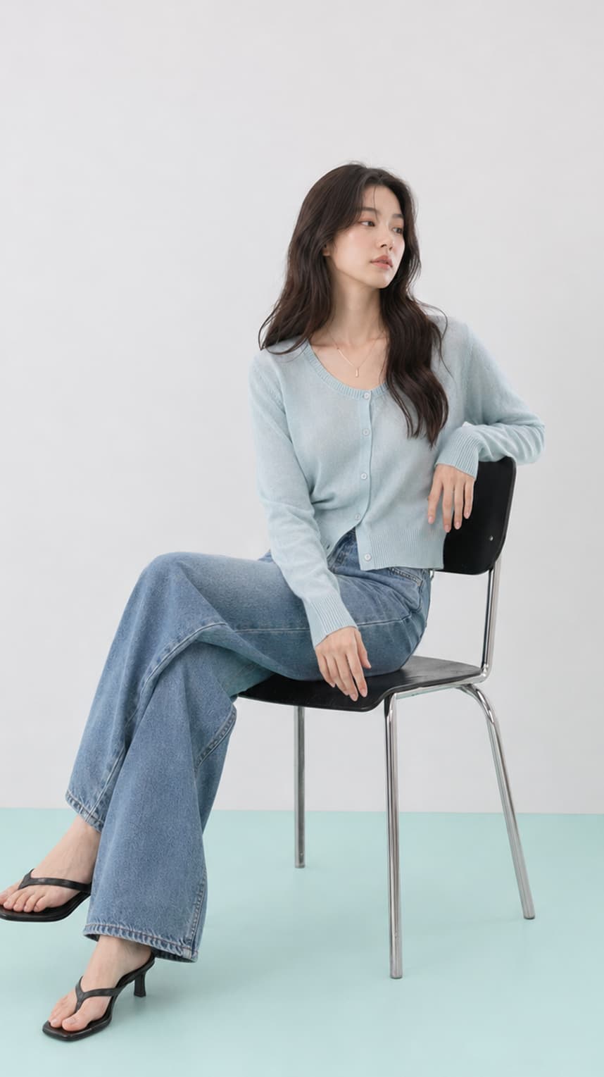 여름 린넨 크롭 니트 가디건 소라