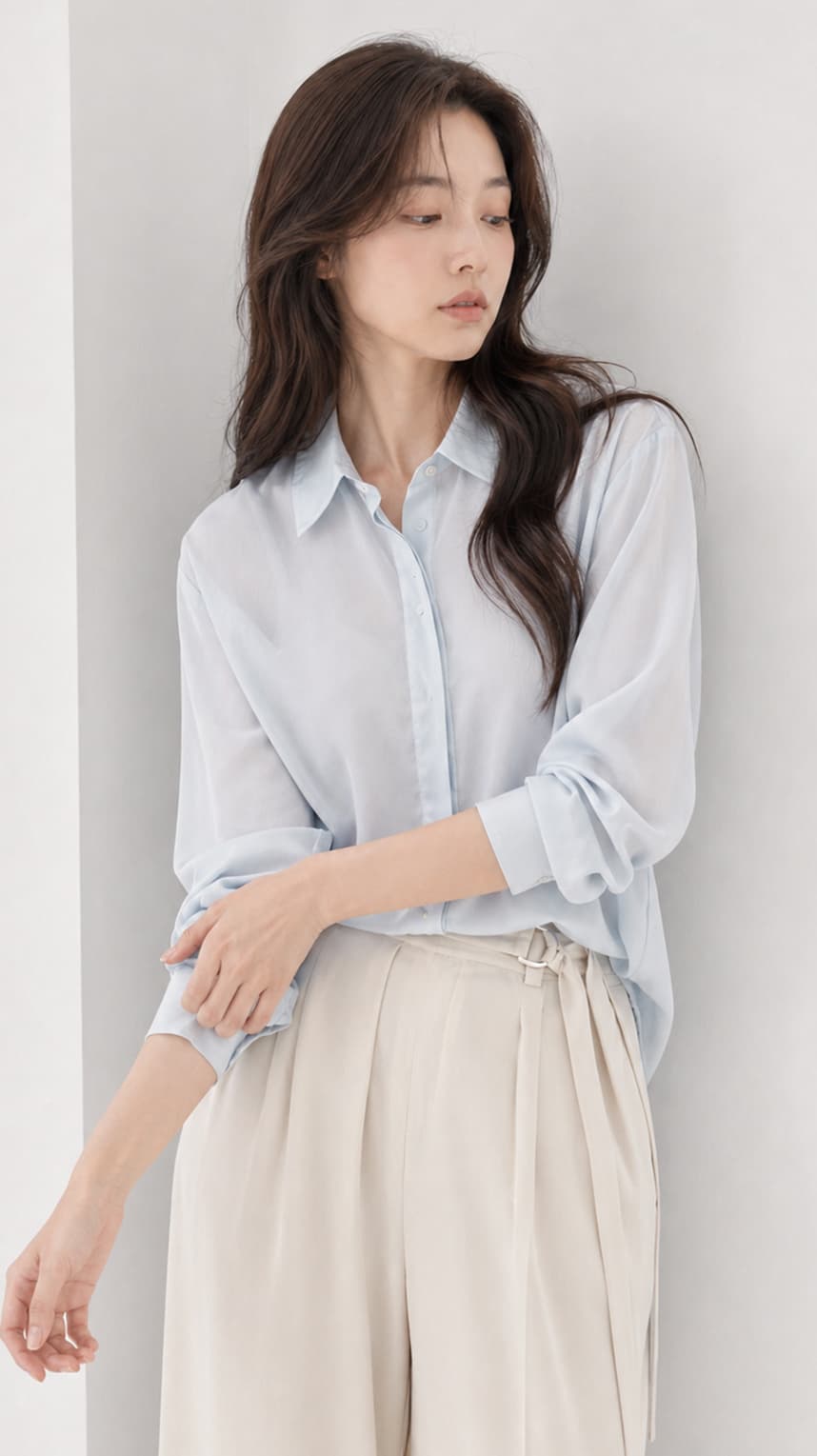 소프트 루즈핏 카라 셔츠 블라우스 소라