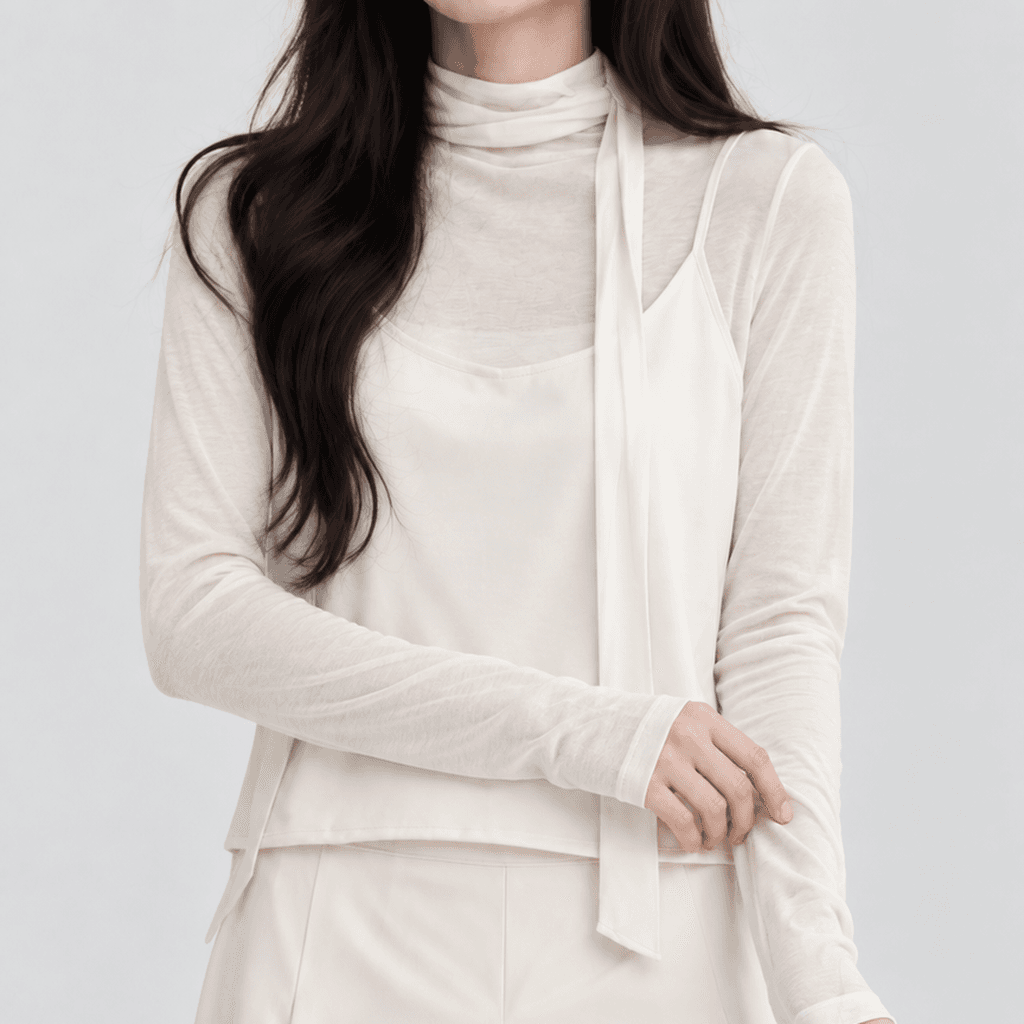 데일리 투웨이 리본 나시 뷔스티에 아이보리