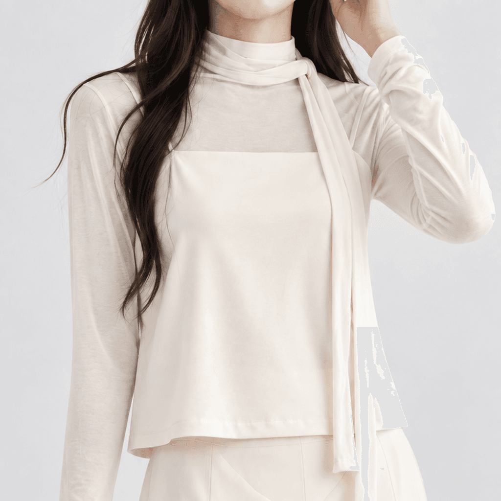 데일리 투웨이 리본 나시 뷔스티에 아이보리